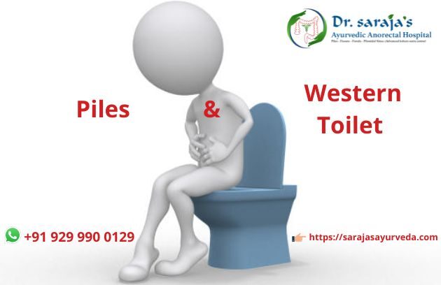 Piles and western toilet